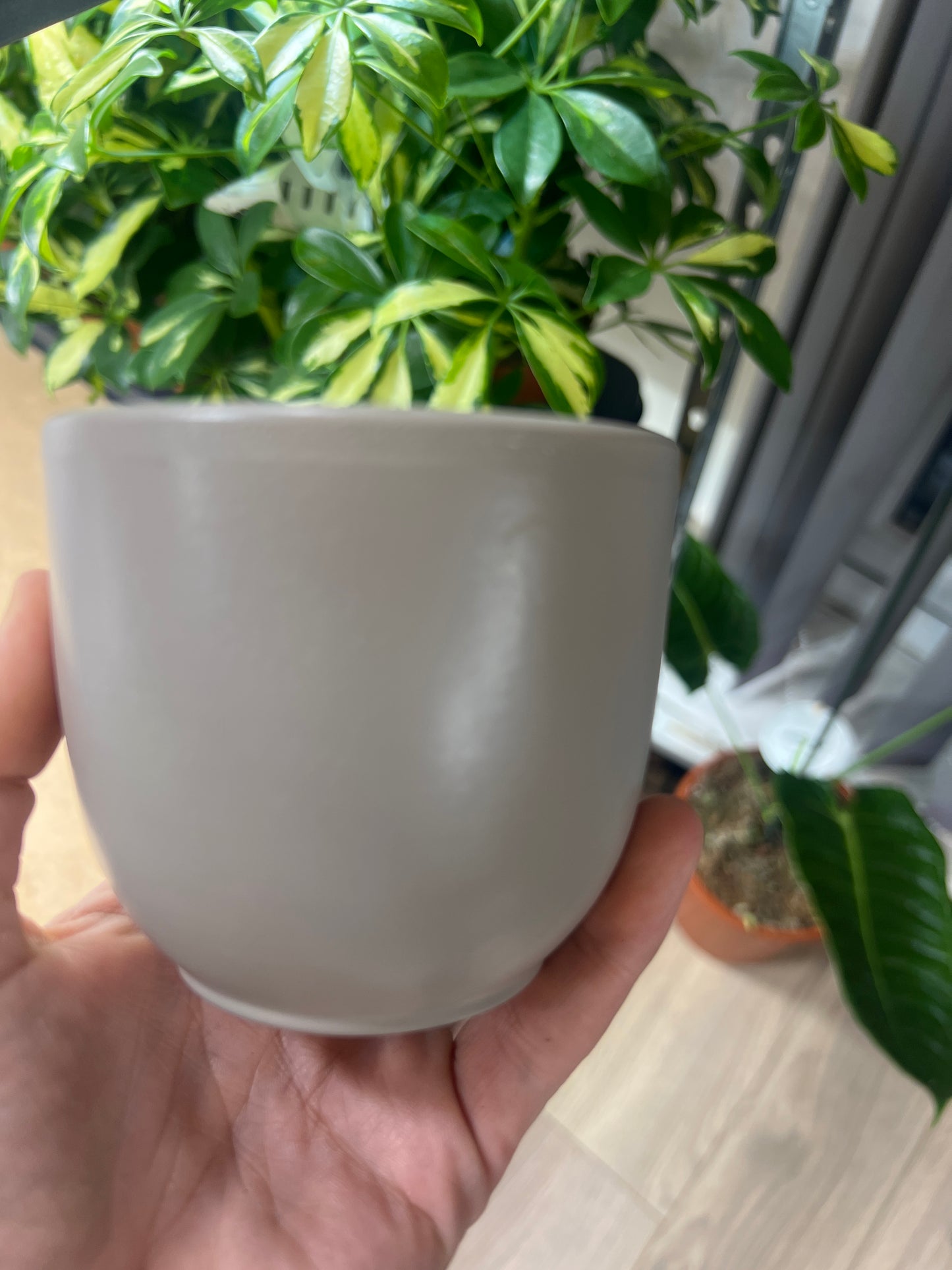Taupe 8.5cm Ceramic pot