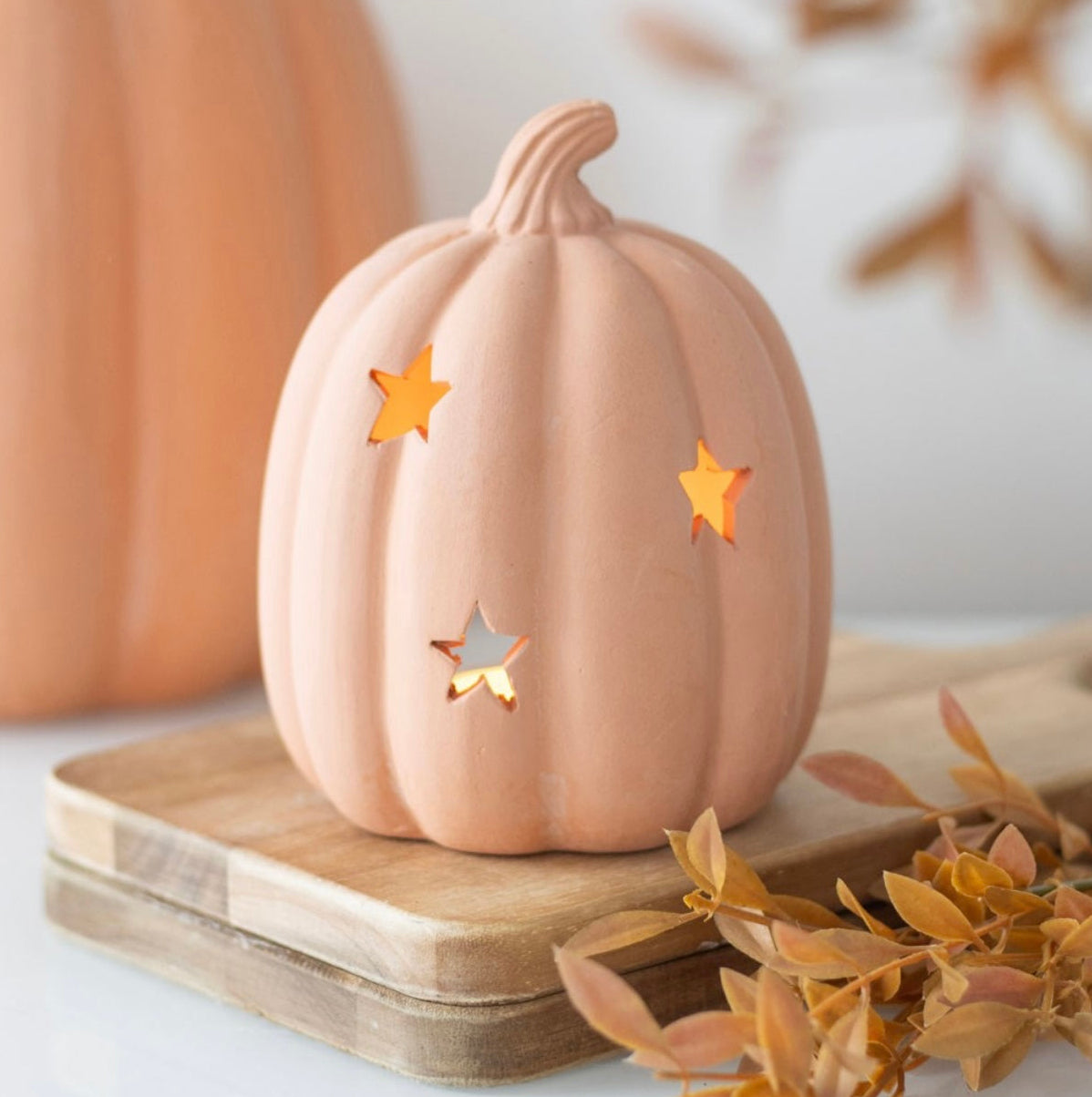 9cm Terracotta Pumpkin Tealight Holder
