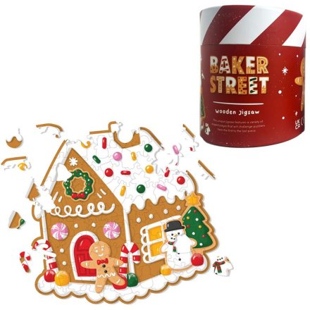 Christmas Gingerbread Baker Street Jigsaw Puzzle, 130pc
