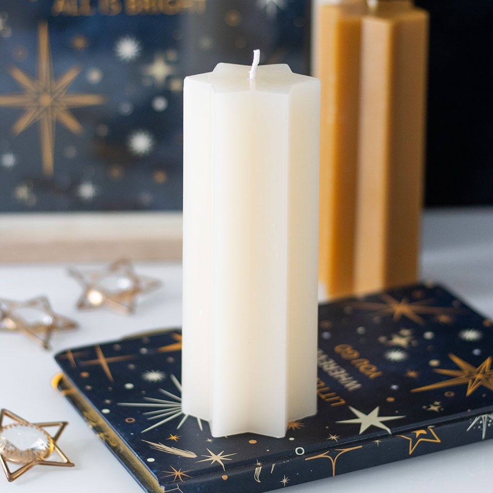 Cream Starry Night Star Shaped Taper Candle