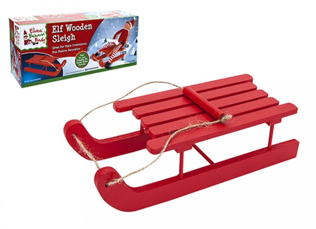 Elf Red Wooden Sleigh