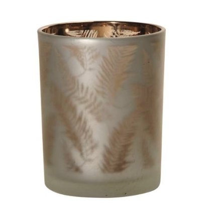 Frosted Nod Fern Tea Light Holder 10x15cm