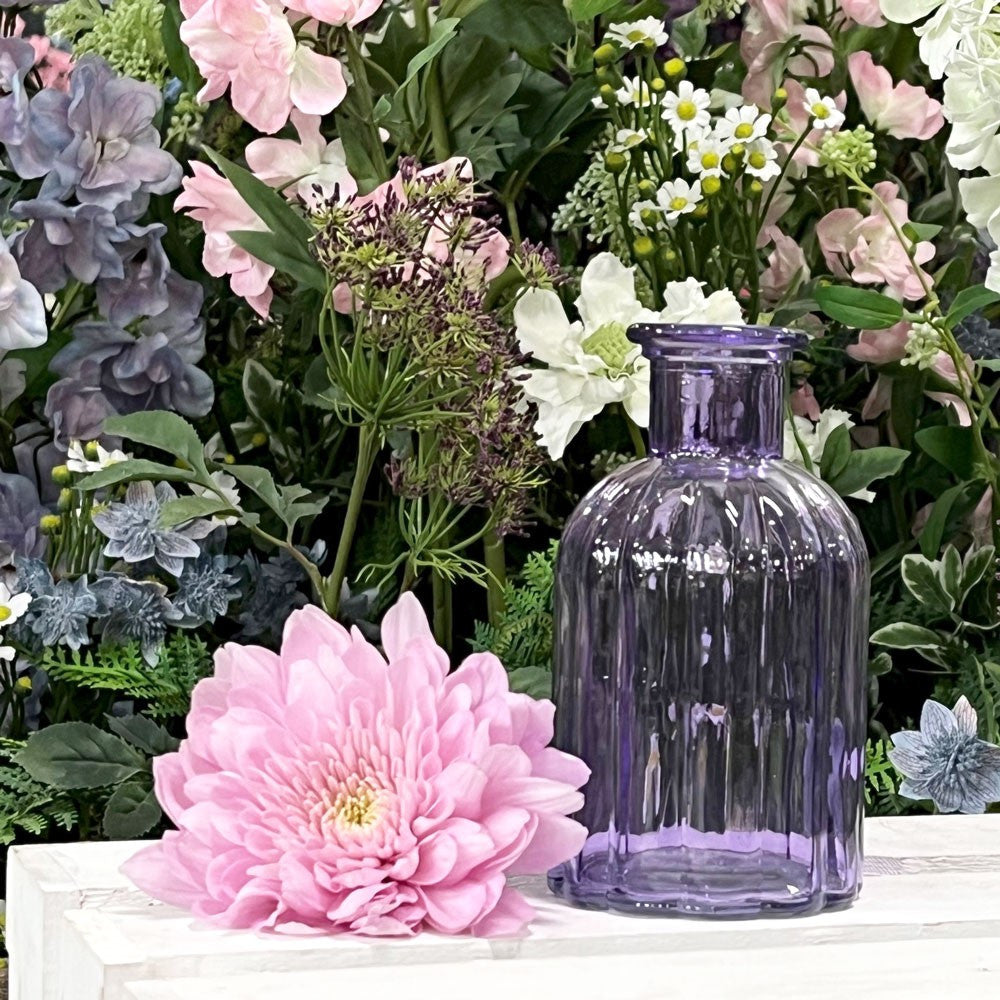 Lilac Flora Bottle Glass Vase (13.7cm)