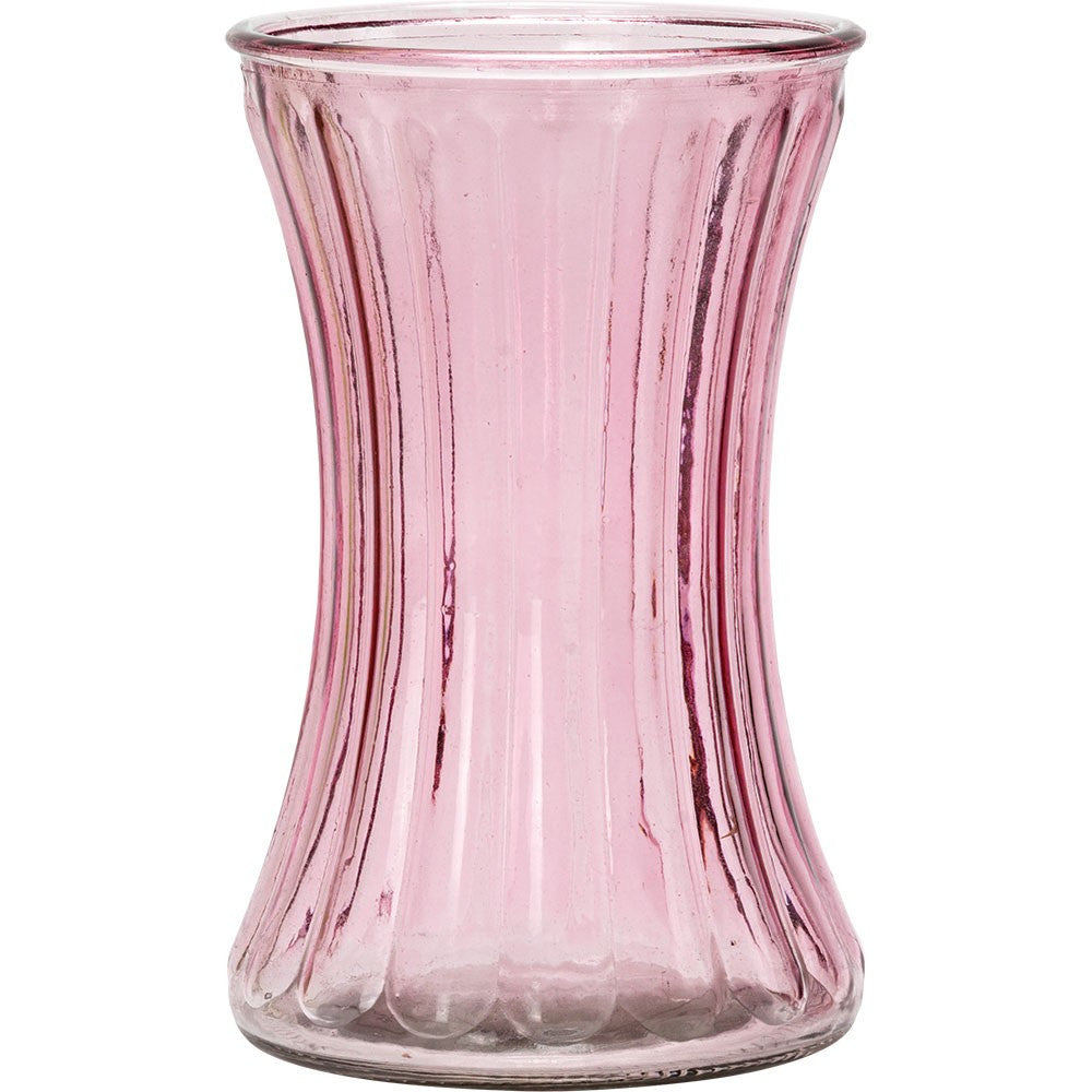 Pink Pencil Pleat Glass Vase