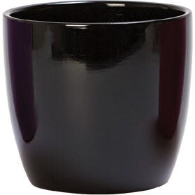 Raven Black Ceramic Oxford Plant Pot 12cm inner