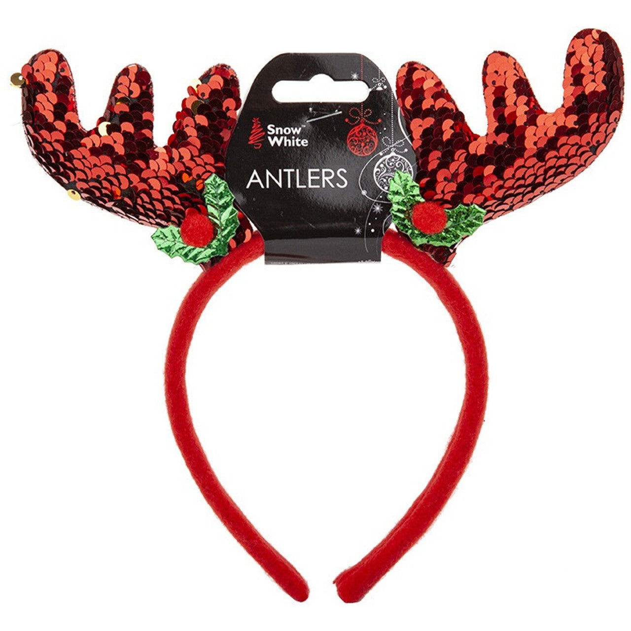 Red Sequin Antlers Headband