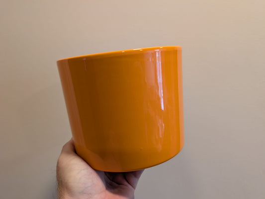 Orange glazed pot 15cm