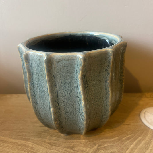 Blue/Grey Ripple Pot 13cm