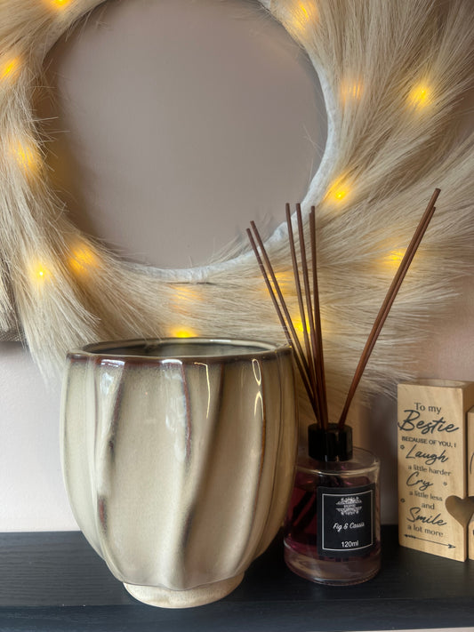 Tulip glazed pot cream 12.5cm