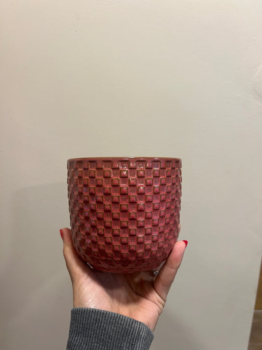 Dark pink Ceramic Pot 10.5cm