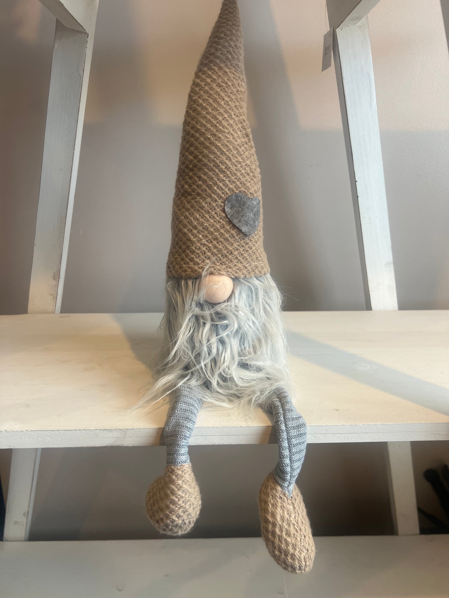 36cm Natural Fabric Gonks With Hearts (2 colours to choose from)