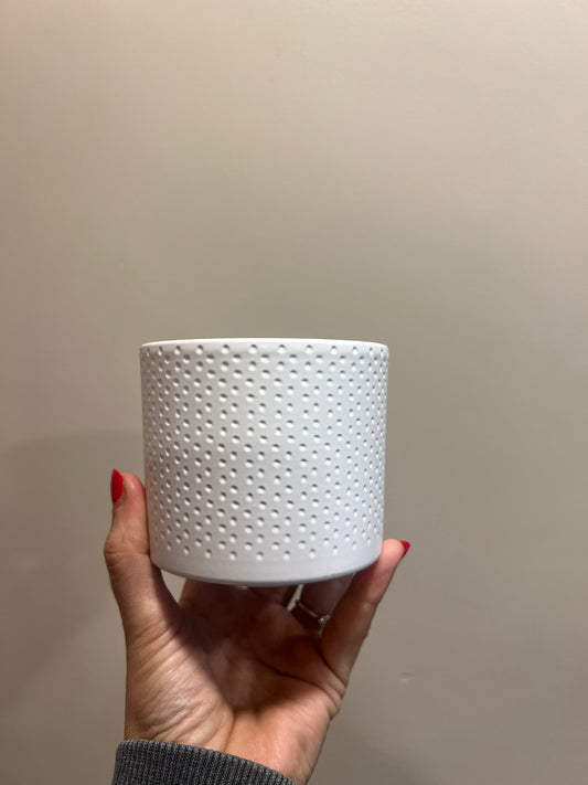 White Dimple ceramic pot 10cm