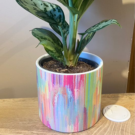 Rainbow Painted Pot 12cm inner