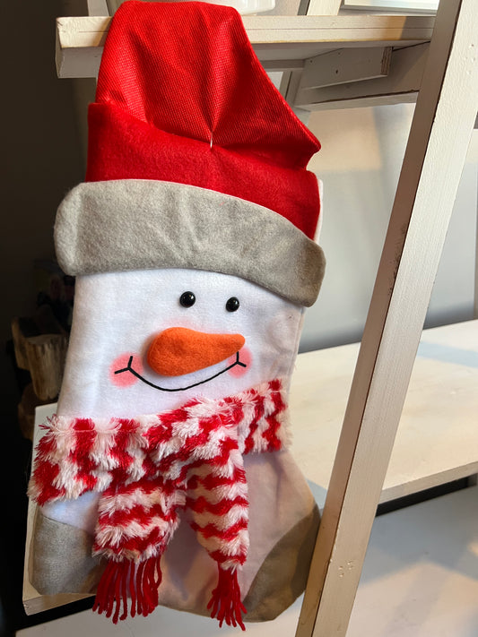 Plush Snowman Christmas Stocking