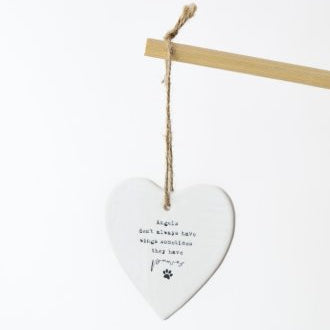 White Heart Angels Sometimes Have Paws, 9cm