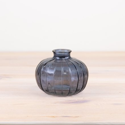 Blue Glass Bottle Vase, 10.8cm