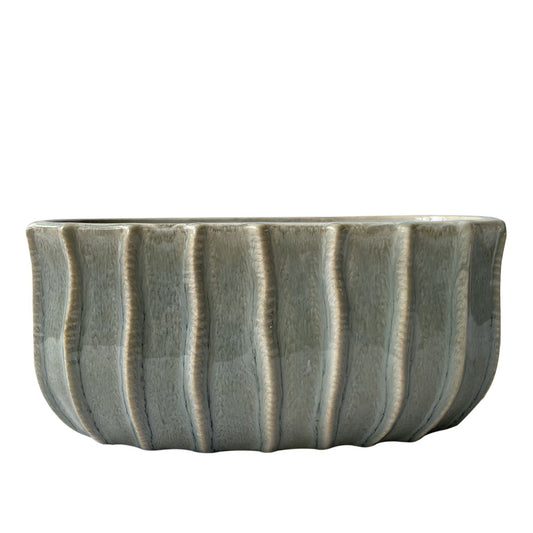 Blue/Grey Ripple Crawler Pot - 16cm x 11cm