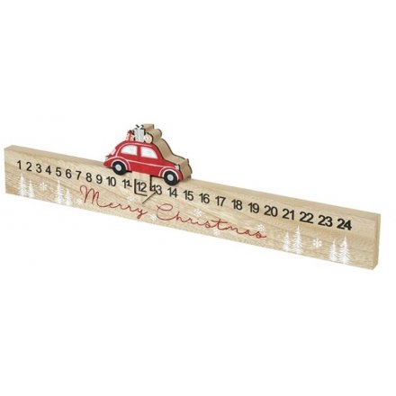 Merry Christmas Advent Calendar Slider with Car 40cm