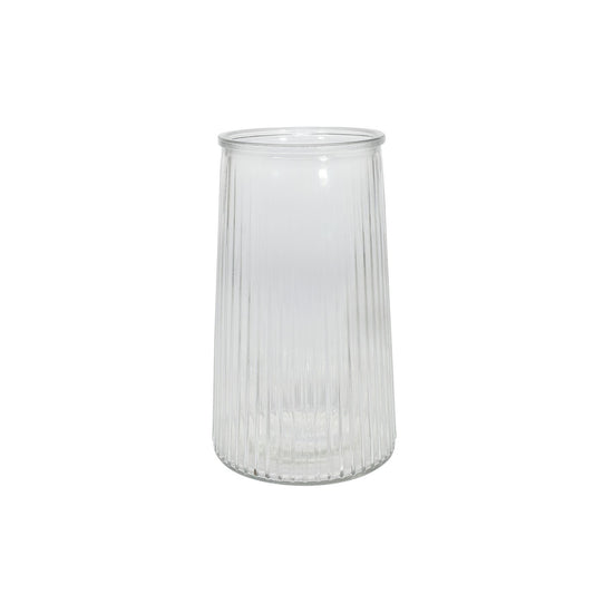 Clear Ribbed Graduated Vase - 21cm Tall