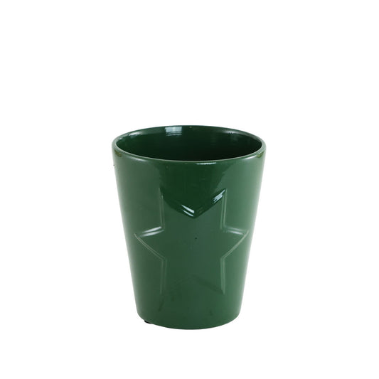 Dark Green Ceramic Star Pot 9.5cm