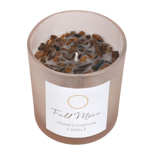 Full Moon Eucalyptus Crystal Chip Candle