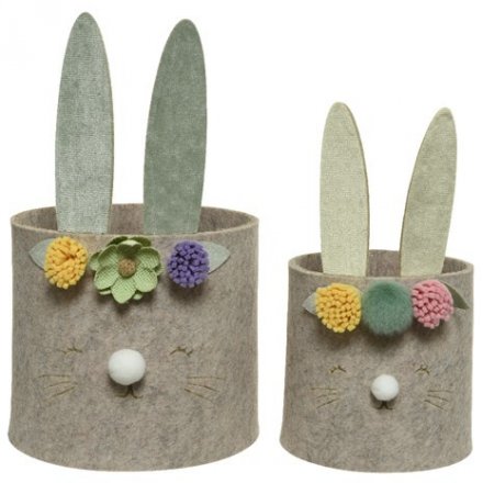 Felt Bunny Basket, Set of 2