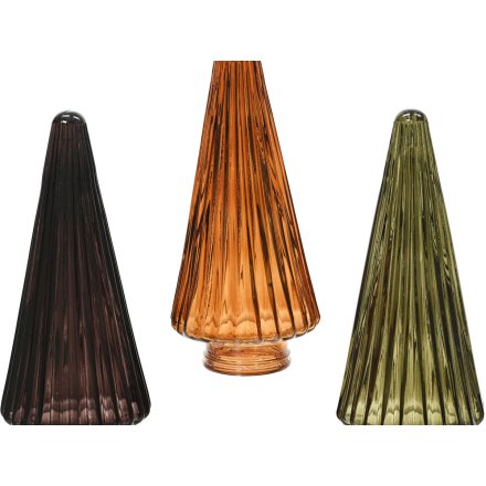 Glass Christmas Tree Ornament, 19.5cm (3 colours to choose from)