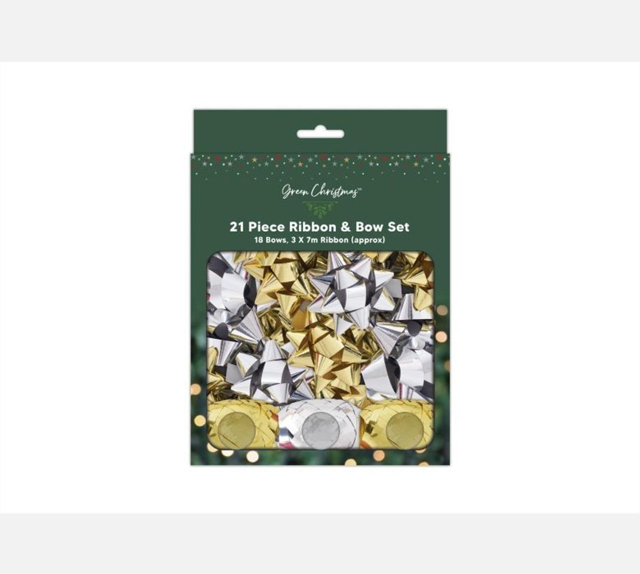 Gold & Silver Foil Ribbon & Bow Set