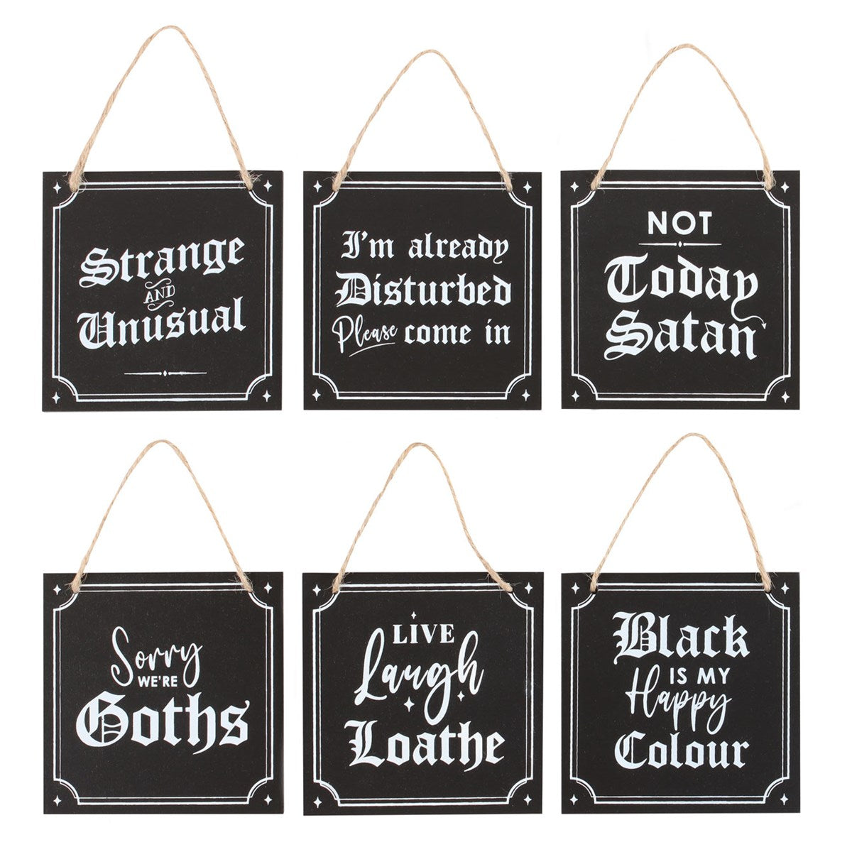 Gothic Mini Signs (6 styles)