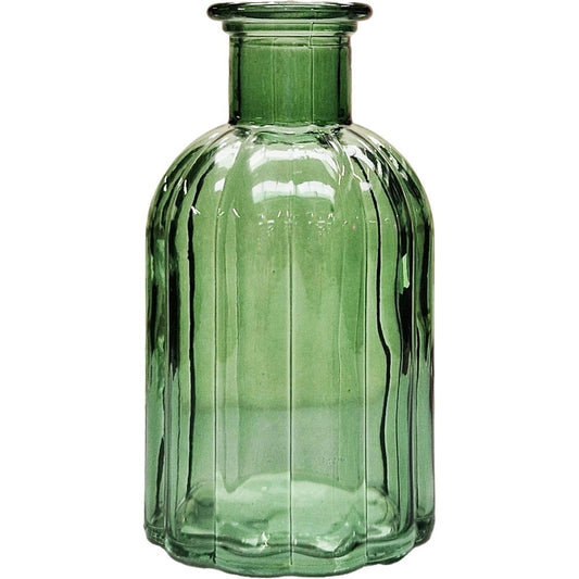 Green Flora Bottle Glass Vase (10.5cm)