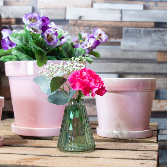 Green Pyramid Glass Bottle Vase (10cm)