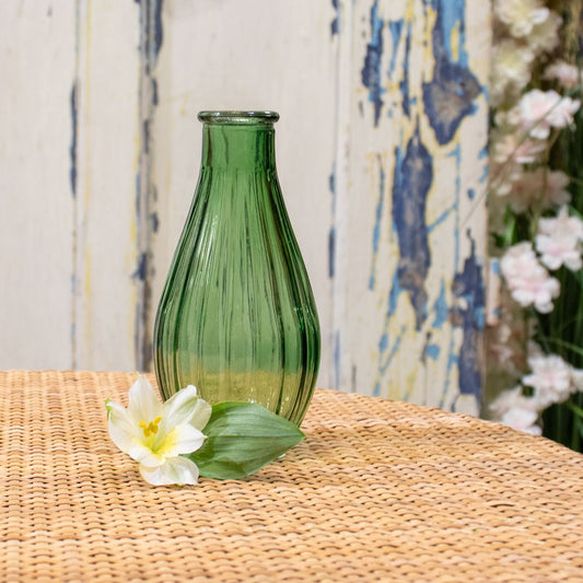 Green Vintage Fluted Bud Vase (14cm)