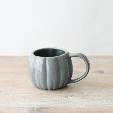 Grey Pumpkin Ceramic Mug
