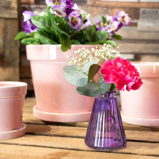 Lilac Pyramid Glass Bottle Vase (10cm)