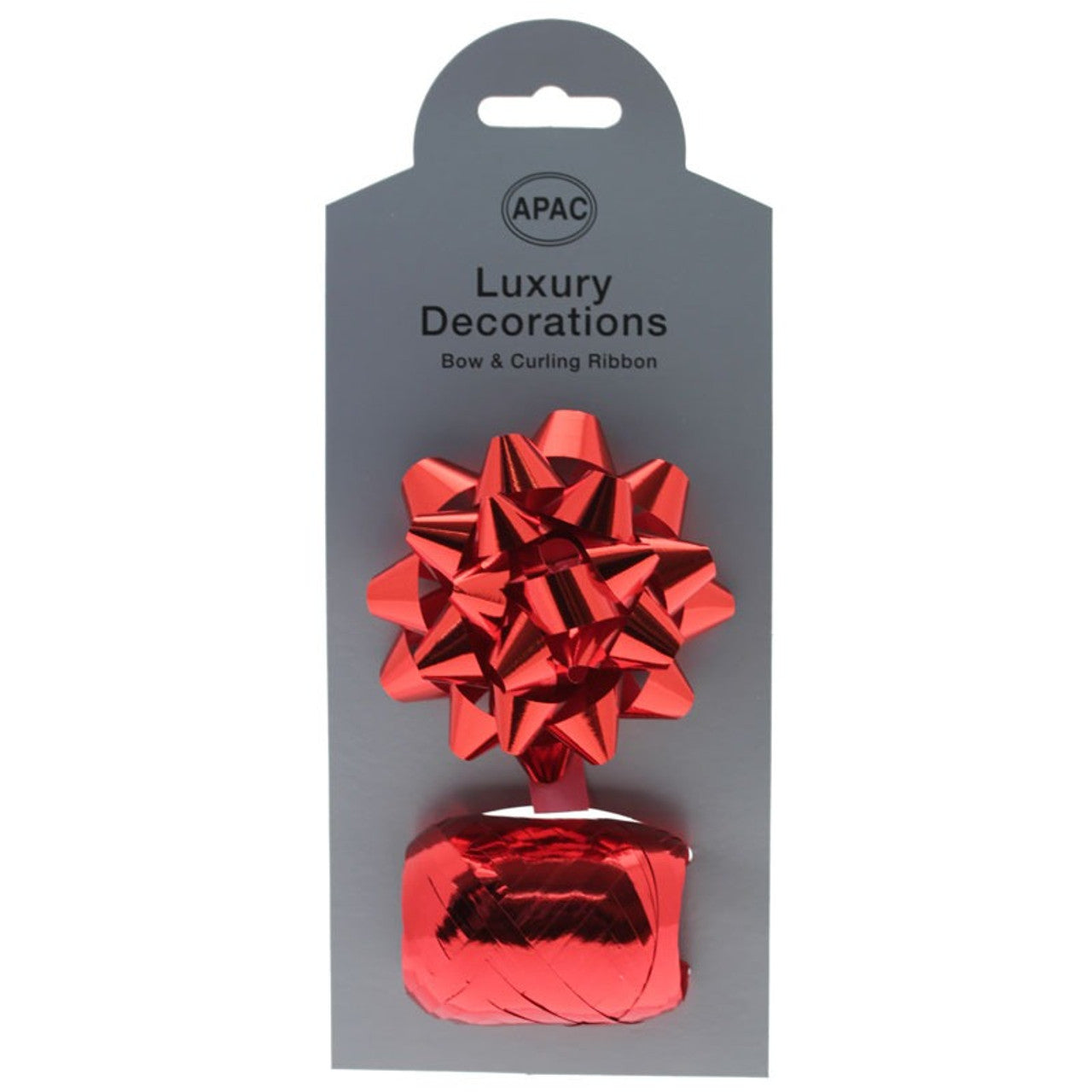Metallic Red Bow and Curling Ribbon