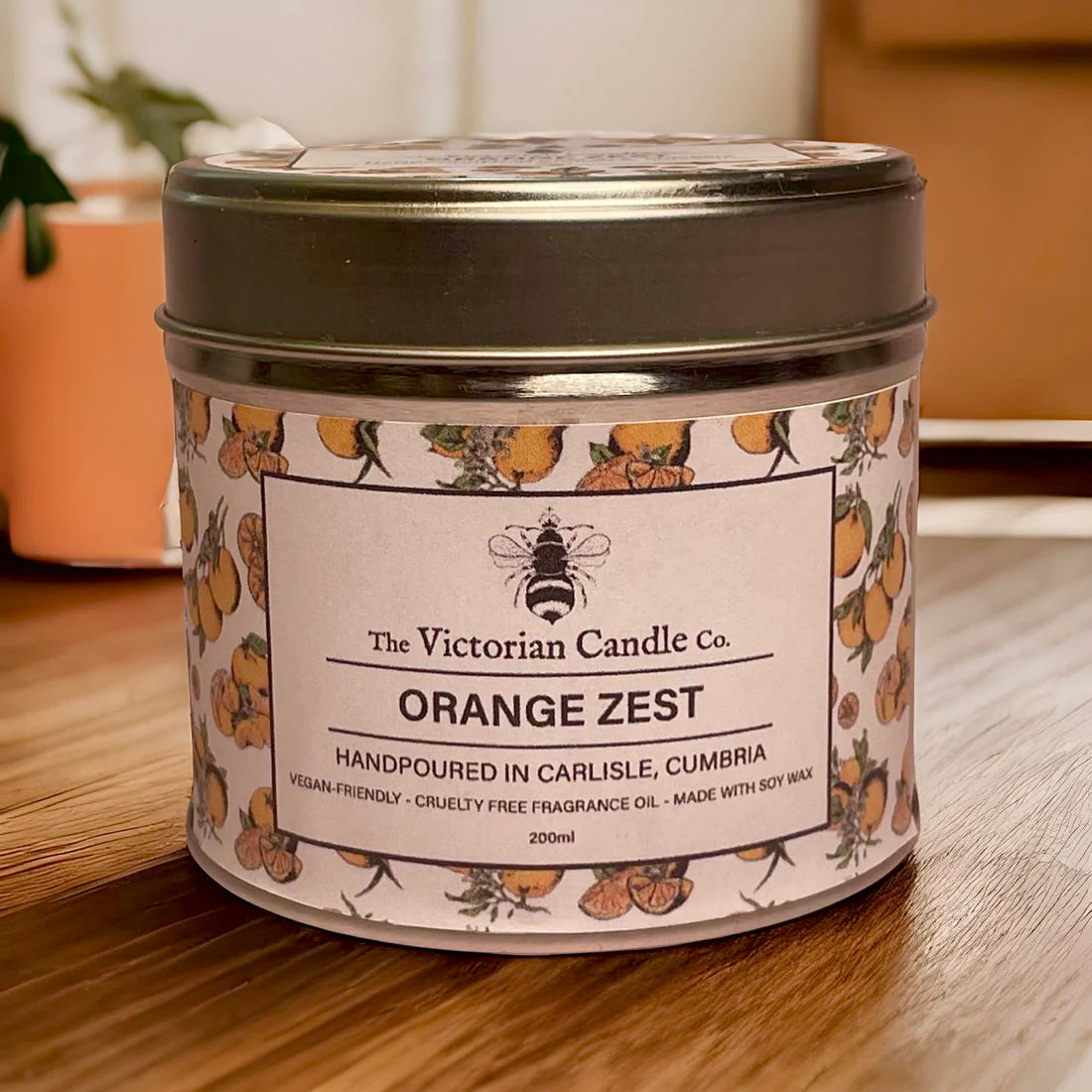 Orange Zest Scented Tin Candle, 200ml