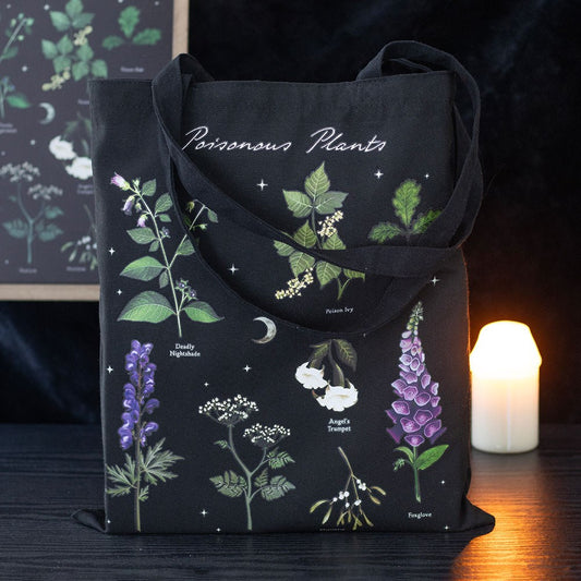 Poisonous Plants Print Polycotton Tote Bag