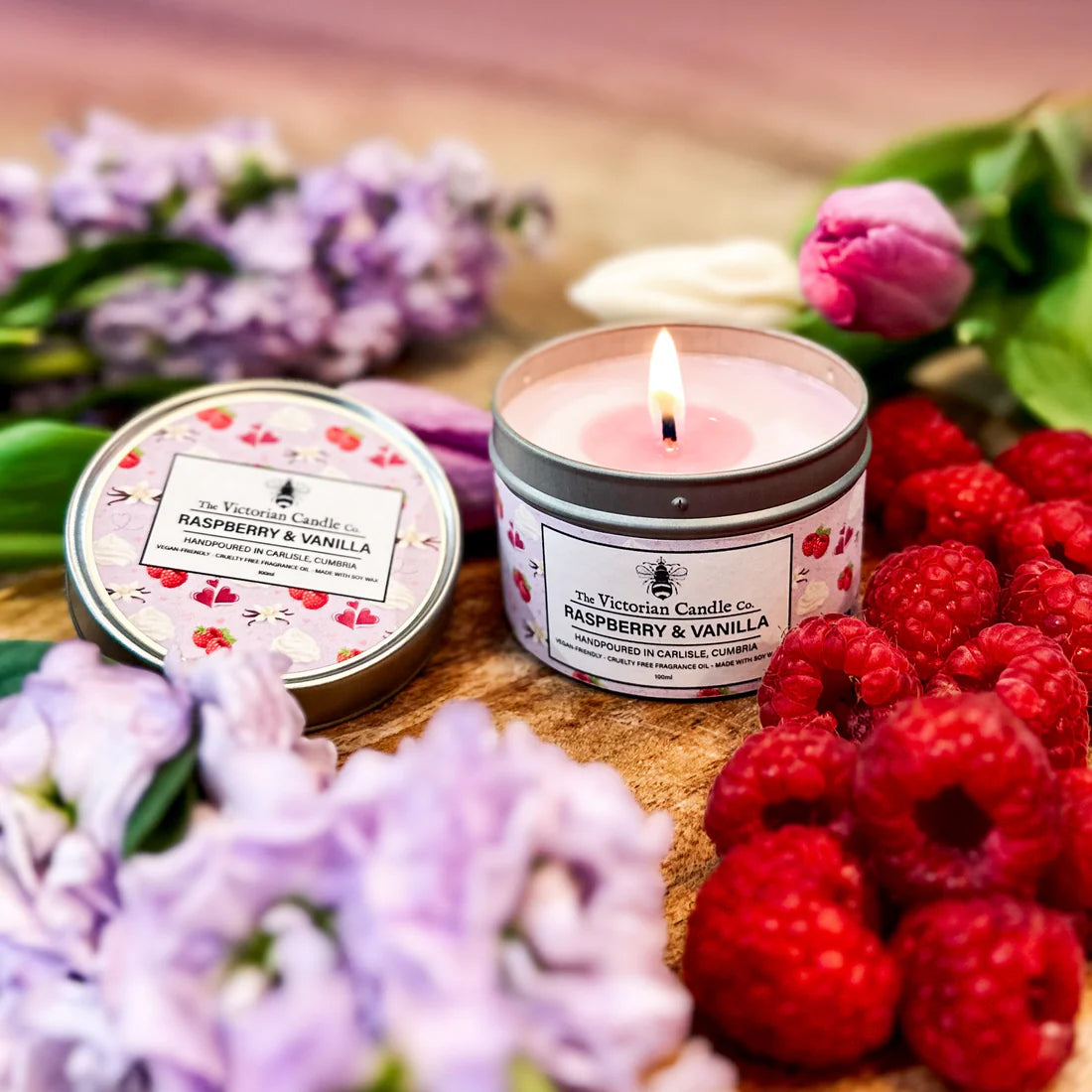 Raspberry & Vanilla Scented Tin Candle, 100ml – Bigplantlad