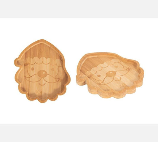 Natural Santa Kids Wooden Plate