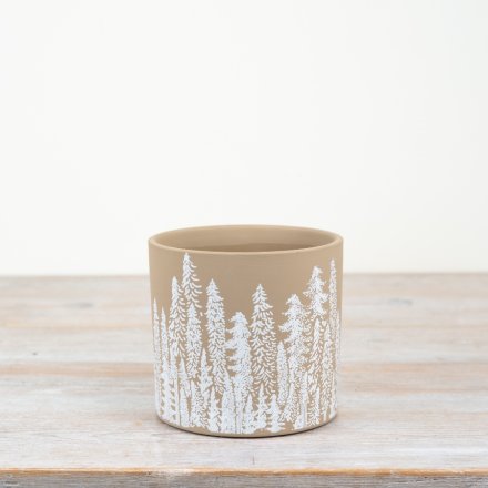 Light Brown Tree Design Planter 12.5cm