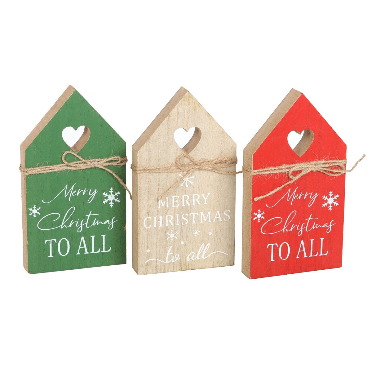 Wooden Christmas House Standing Decoration (3 colours to choose from)