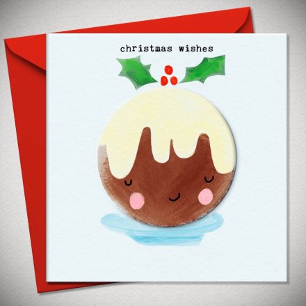 Christmas Wishes Pudding Greeting Card